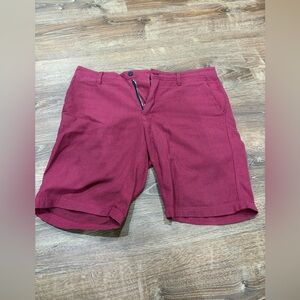 Ganesh Men's Burgundy Flat-Front Shorts